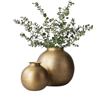 Juego de dos jarrones con forma de Matka, decoración para fiesta de boda, maceta Vintage moderna, florero de Metal con el mejor precio - Product Image 1