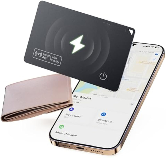 Ultra-Thin 0.07in IP68 Waterproof Plastic Smart GPS Navigation Wallet Tracker Card MFi Certified Anti-Loss Locator Wireless