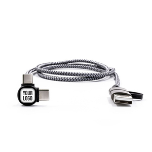1M Durable Nylon Braided 4 in 1 <strong>Usb</strong> <strong>Phone</strong> Holder Charger Cable Two <strong>Input</strong> Micro 8 Pin Type c Fast Charging Data Cable with Stand - Product Image 1