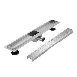 Thiết kế sáng tạo kích thước tùy chỉnh Sliver thép không gỉ treo tường bên cống sàn chống ướt tuyến tính vòi hoa sen xả - Product Image 4