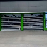 Puerta Plegable de Cristal con Marco de Aluminio Moderno, Puerta Corredera Telescópica Transparente de PC Personalizada, Puerta de Cristal Transparente Plegable para Centro Comercial