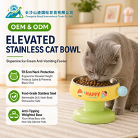 Bol surélevé antidérapant en acier inoxydable pour chat, couleur vive, anti-noircissement du menton, accessoires pour animaux de compagnie pour chats