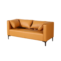 Canapé commercial moderne en cuir PU à trois places pour bureau, hôtel, appartement - Canapé d'attente personnalisé OEM