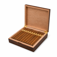 Boîte à cigares rectangulaire en bois brun de luxe, fabriquée à la main, pour le rangement et la présentation de cigares de qualité supérieure