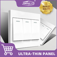 Interruptores de Luz LED de Pared de Alta Calidad, 86*86mm, 1/2/3/4 Vías, Estándar Universal para Reino Unido y Estados Unidos, para Uso Industrial y Hospitalario