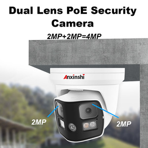 Caméra de sécurité IPPOE extérieure Audio bidirectionnelle à double objectif 4MP à 180 degrés avec détection humaine en couleur - Product Image 3