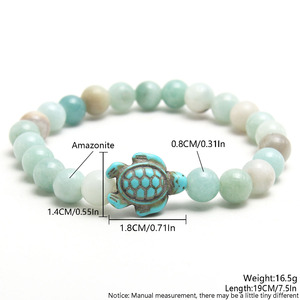 Bracciale Tartaruga con Gemme all'Ingrosso, Pulseras Para Mujer, Bracciale Curativo con Cristalli, Bracciale con Perline di <span class=keywords><strong>Pietra</strong></span> Naturale a Forma di Tartaruga - Product Image 3