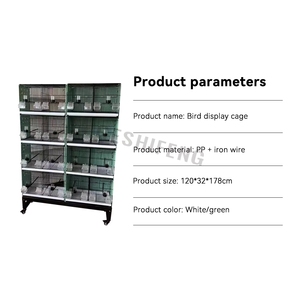 Cage à oiseaux portable d'intérieur et d'extérieur, grande et spacieuse, en métal, carrée, empilable, avec support roulant, pour perroquets et canaris - Product Image 4