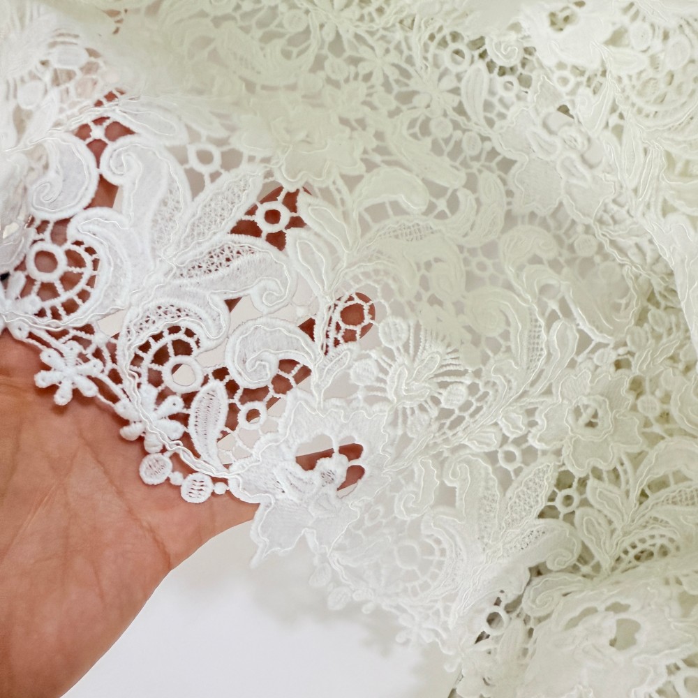 chinese dress ladies Lace V-Back Dress, Ivory White / 11-12T main image 0