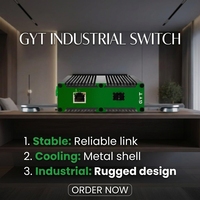 Conmutador Ethernet Industrial GYT 10/100Mbps, 1 Puerto de Fibra SC, 1 RJ45, 2km Multimodo, DC12-52V, Resistente IP40, Conmutador de Red Reforzado