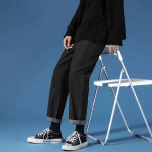 Vente en gros de jeans pour hommes, tendance printemps-automne, de haute qualité, polyvalents, décontractés, style streetwear, coupe droite - Product Image 4