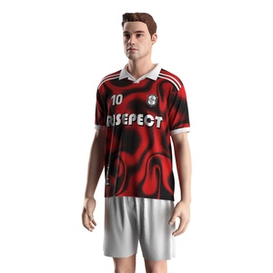 Maillot de football à col polo à bouton unique pour le jour du match, avec zones anti-humidité, empiècements à séchage rapide et fentes de finition personnalisées - Product Image 2