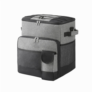 Multifunctional Utility Double Color Waterproof 600d Rolling Insulated <strong>Trolley</strong> Picnic Cooler Bag With Wheels for Outdoor Travel - Product Image 2