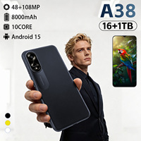 A38 2026 Nouveau Smartphone Android 5G CDMA Édition Globale 16 Go + 1 To Grand Écran 7,3 Pouces Longue Autonomie Caméra 108 MP Débloqué Français