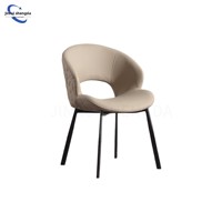 Chaise de salle à manger minimaliste italienne JINRUISHENGDA, en cuir ultra-fibre avec pieds en acier carbone, chaise de salle à manger ergonomique