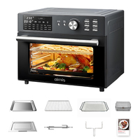 Four à Convection Électrique et Friteuse à Air Chaud 30L en Acier Inoxydable, Four à Grille-Pain Combiné, Four à Pizza, Rôtissoire, 7 Accessoires – Stock Usine