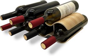 2-Tier Wine Rack <strong>Countertop</strong>, 7 Bottles <strong>Wooden</strong> Wine Holder Inserts for Cabinet, - Product Image 3