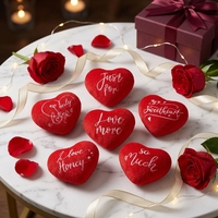 Peluche personnalisée en forme de cœur en polyester et coton PP, anti-stress, cadeau romantique pour la Saint-Valentin pour petite amie