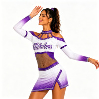 Seragam Cheerleading Coed Custom, Set Lengkap Pria dan Wanita, Bahan Spandex High Stretch, untuk Penampilan All Star Cheer