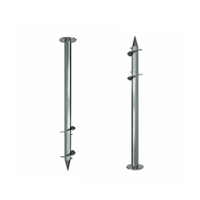 Pieux hélicoïdaux en acier Q355B EN1090 EXC2 galvanisés à chaud de 2500 mm, 235 MPa, finition argentée, durée de vie de 15 ans, amovibles