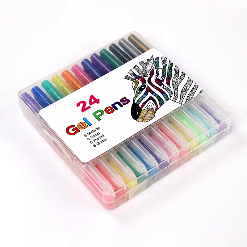 Набор гелевых ручек для взрослых, точный маркер 24 цветов, отлично подходит для детей и взрослых, для рисования и скрапбукинга