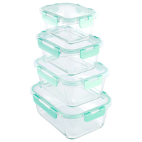Juego de Recipientes Herméticos de Vidrio para Almacenamiento de Alimentos, Recipientes de Cocina para Almacenamiento de Alimentos