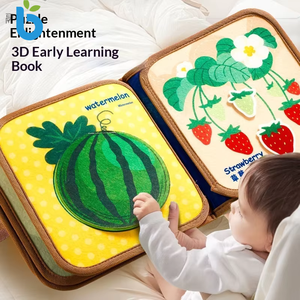 Libro Interattivo in Stoffa BABUR per l'Educazione Precoce dei Bambini 3-6 Mesi, Forme Geometriche, Silenzioso <span class=keywords><strong>e</strong></span> Masticabile, Pannello Attività Unisex - Product Image 5