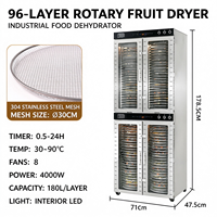Déshydrateur alimentaire commercial à 96 plateaux, en acier inoxydable SUS 304, sécheur industriel à air chaud pour viande, bœuf séché, fruits et légumes