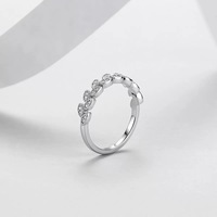 Bague d'éternité en argent sterling S925 avec branche d'olivier et moissanite pour femme