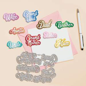 GLOBLELAND ファミリーテーマ 炭素鋼オーバーレイ文字 アルファベット型抜き DIY スクラップブッキング カード作成 エンボス加工 写真クラフト用 - Product Image 4