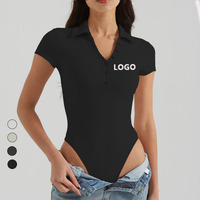 Camiseta Deportiva de Manga Corta con Cuello Polo, Transpirable y de Secado Rápido para Mujer, para Yoga, Fitness y Entrenamiento