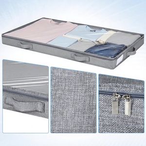 Suitable for Under Beds Under 4 Inches, Folds Down for <strong>Shallow</strong> <strong>Storage</strong>, with a Transparent Lid and Zipper. - Product Image 6