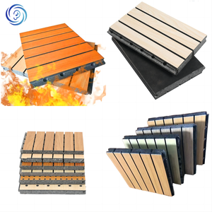 Pannelli Acustici Moderni in Legno Ignifughi e Resistenti all'Umidità con Finitura Impiallacciata, in Ceramica e Alluminio, con Scanalature Perforate per l'Isolamento Acustico - Product Image 2