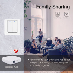 EU/UK tiêu chuẩn Electric Ware 2 Gang thời gian ứng dụng điều khiển Kết nối <span class=keywords><strong>Wifi</strong></span> tường chuyển đổi EU/UK đơn/Zero lửa tuya sản phẩm nhà thông minh - Product Image 5