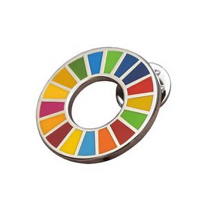 Épinglette personnalisée des Objectifs de développement durable de l'ONU, badge en métal, émail arc-en-ciel, roue des Objectifs de développement durable, épinglette SDG - Product Image 3