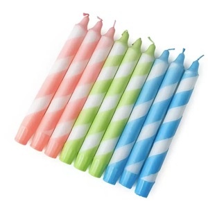 Wholesale Macaron Color <b>Striped</b> Taper <b>Candles</b> Handmade Threaded Long <b>Candles</b> in Box for Birthday Party Decoration - Product Image 5