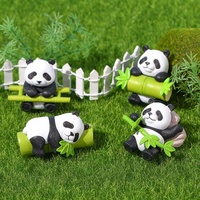 Statue de panda en résine de bambou, décoration de chambre kawaii DIY, accessoires de décoration de mini-jardin féerique, cadeau d'anniversaire moderne pour enfants