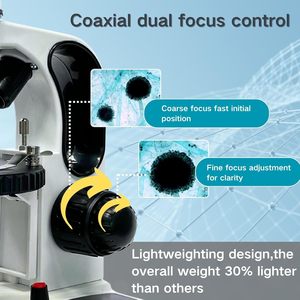 Microscope composé monoculaire pour adultes et débutants, 40X-2000X, LED, kit d'expérimentation avec diapositives pour l'éducation à domicile (blanc noir) - Product Image 2