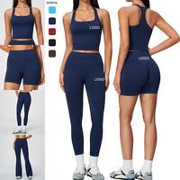 Débardeur sans couture, Short de sport grande taille, Pantalon de yoga, Vêtements de sport anti-effet camel toe, Ensemble de pantalons larges en gros