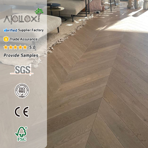 Suelo de Parqué de Roble Rígido Ignífugo con Certificación Apolloxy, Estilo Moderno de Mediados de Siglo, ISO9001, Diseño Espina de Pescado - Product Image 1