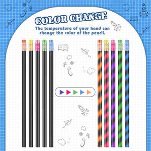 Lápiz de humor que cambia de Color promocional Hb lápiz creativo de madera lápices termocrómicos personalizados con logotipo - Product Image 5