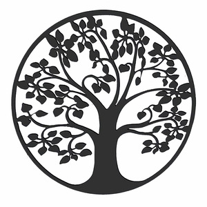 生命树剪影激光切割室内外金属墙艺术装饰