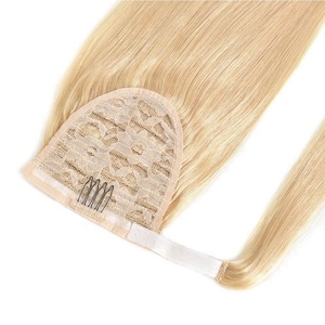 Extensiones de Cabello Humano Natural Remy, Estilo Personalizado de Fábrica, Liso Sedoso, Rubio, Ondulado, Yaki Brasileño, Cola de Caballo Envolvente - Product Image 5