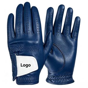Gants de golf pour hommes en cuir de mouton Cabretta avec logo personnalisé, respirants, antidérapants, perforés, à doigts complets, vente en gros OEM - Product Image 5