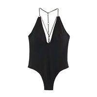 Combinaison chic sans manches pour femme, nouvelle collection 2026, style décontracté, col en V, ornée d'œillets, tendance rétro.