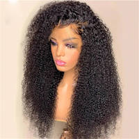 Perruques frontales en dentelle complète 13X6/13X4, 100% cheveux brésiliens naturels, bouclés afro crépus, pré-épilées