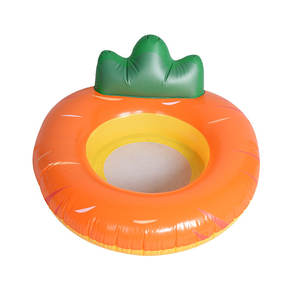 Chaise longue gonflable personnalisée pour <span class=keywords><strong>piscine</strong></span> avec filet Flotteurs de plage pour enfants Conception de carotte Installations d'amusement aquatique - Product Image 1