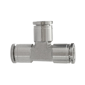 Connecteur rapide pneumatique en acier inoxydable 304, raccord en T PE PEG, résistant aux hautes pressions - Product Image 1