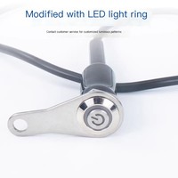 Bouton poussoir électronique LED pour moto, 1NO1NC ON+OFF, fixation sur guidon, alliage d'aluminium, étanche IP65, pour phare antibrouillard et klaxon