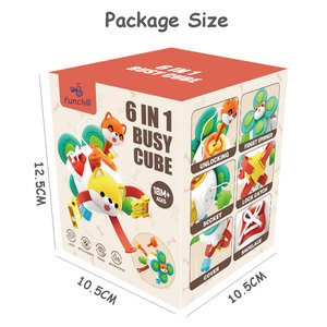 Funchill Montessori mở khóa trò chơi logic hoạt động trẻ em cảm giác bận rộn bảng đồ chơi du lịch tự làm Fidget <span class=keywords><strong>Spinner</strong></span> Khối lập phương bận rộn - Product Image 6